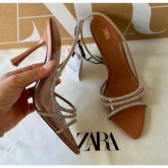 ZARA Rhinestone Pointed Toe Heels NWT | Blogger Fave | Size 8 - Picture 11 of 16